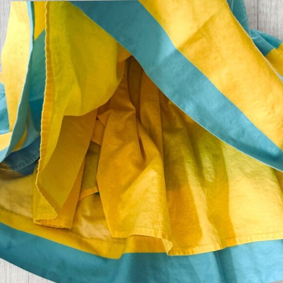 RALPH LAUREN Turquoise & Yellow Wide Stripe Sleeveless Dress Button Back Girls 8 - Picture 3 of 4